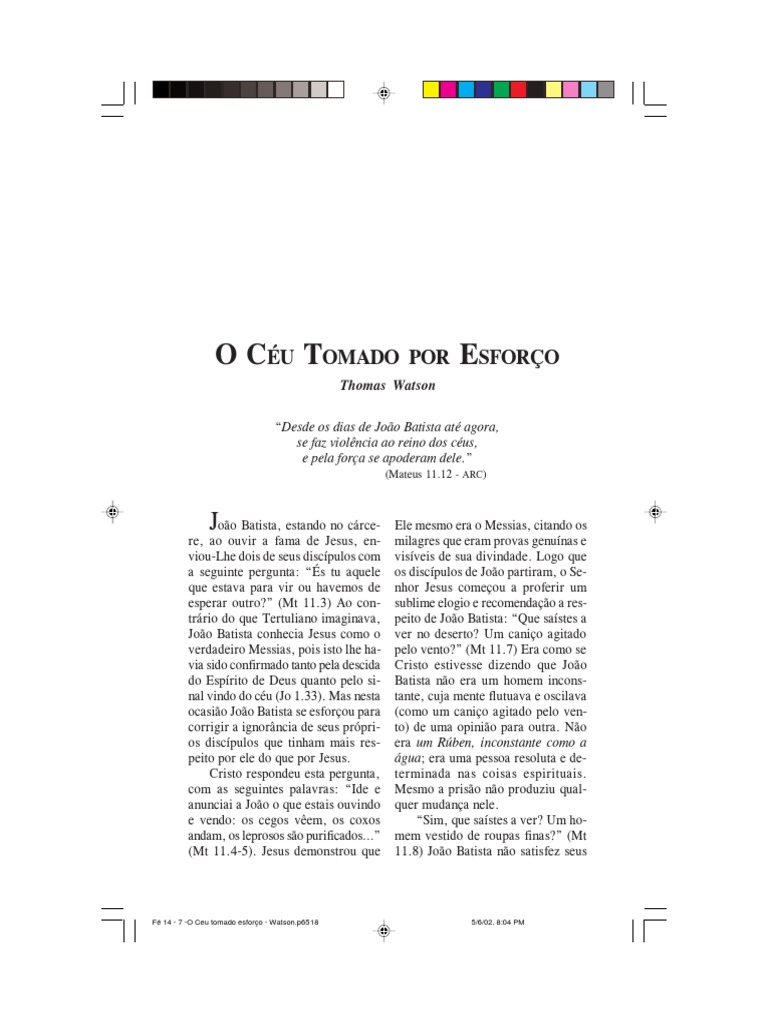 O Céu é Tomado por Esforço | PDF | O Reino de Deus | Santo