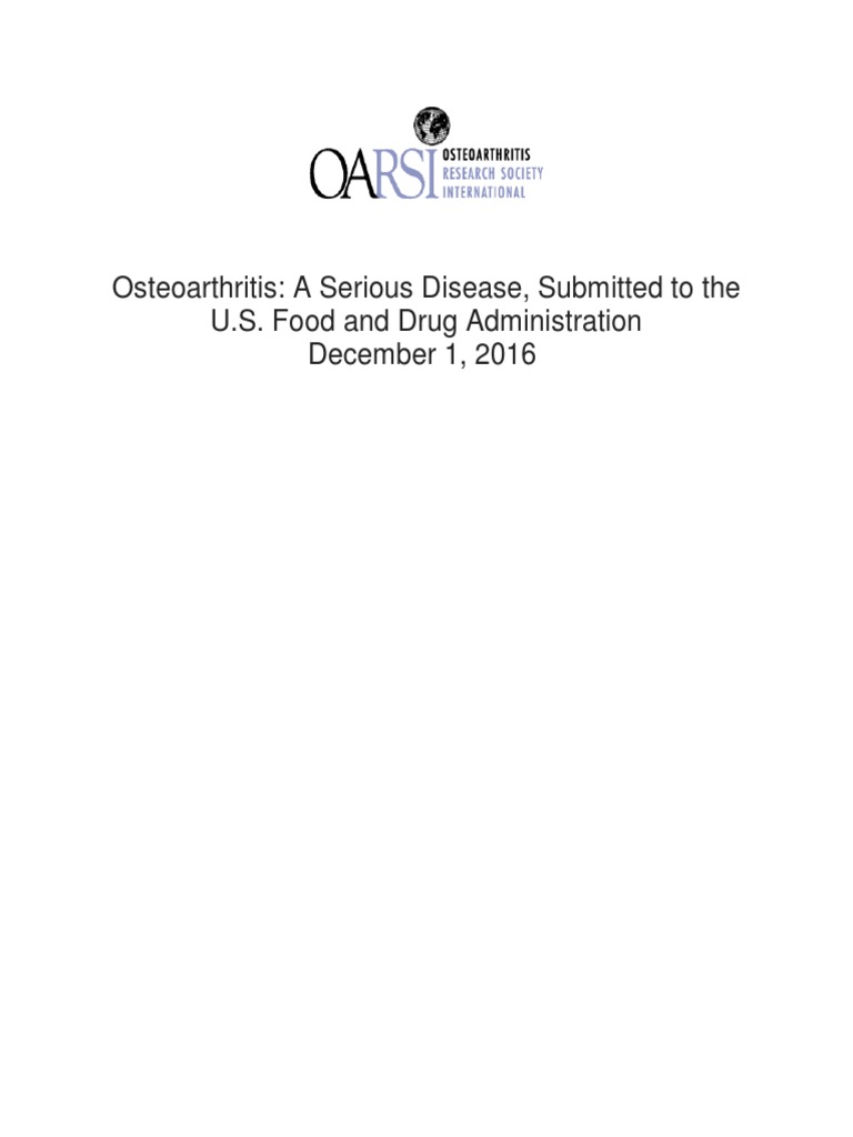 Oarsi White Paper Oa Serious Disease 121416 1 | PDF | Comorbidity ...