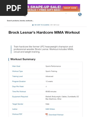 Brock Lesnar S Hardcore Mma Workout Muscle Strength Ultimate