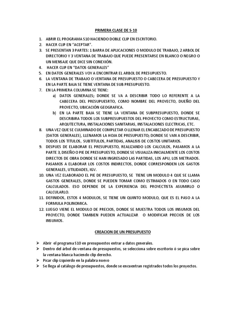 Creación de Presupuestos en S10 | PDF | Presupuesto | Informática