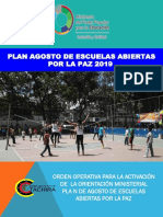 Orden Operativa Agosto de Escuelas Abiertas 2019