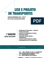 Aula 01 - Plano de Ensino e Introdução A Engenharia de Transportes