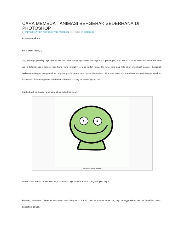 Cara Membuat Animasi Bergerak Sederhana Di Photoshop | PDF