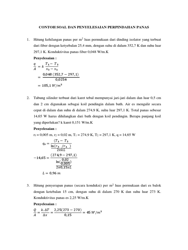 27++ Soal perpindahan panas dan penyelesaiannya ideas