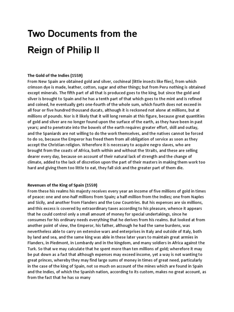 Primary Source Documents For Lesson Plan Spanish Armada | PDF | Spain ...