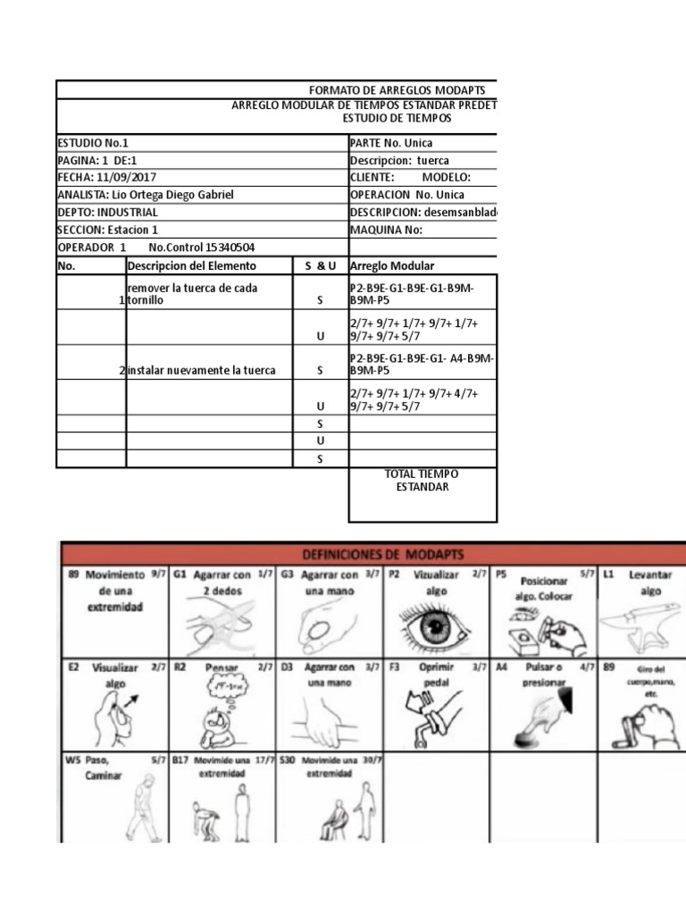Practica de MODAPTS | PDF