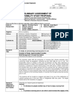 Preliminary Assessment of Feasibility Study Proposal: Kingfisher School of Business and Finance