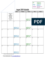 SCDNF August 2019 Schedule