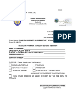 Annex Cav Form 1 - Request Form - School (RF) : School Name: Francisco Oringo Sr. Elementary School School ID: 131271