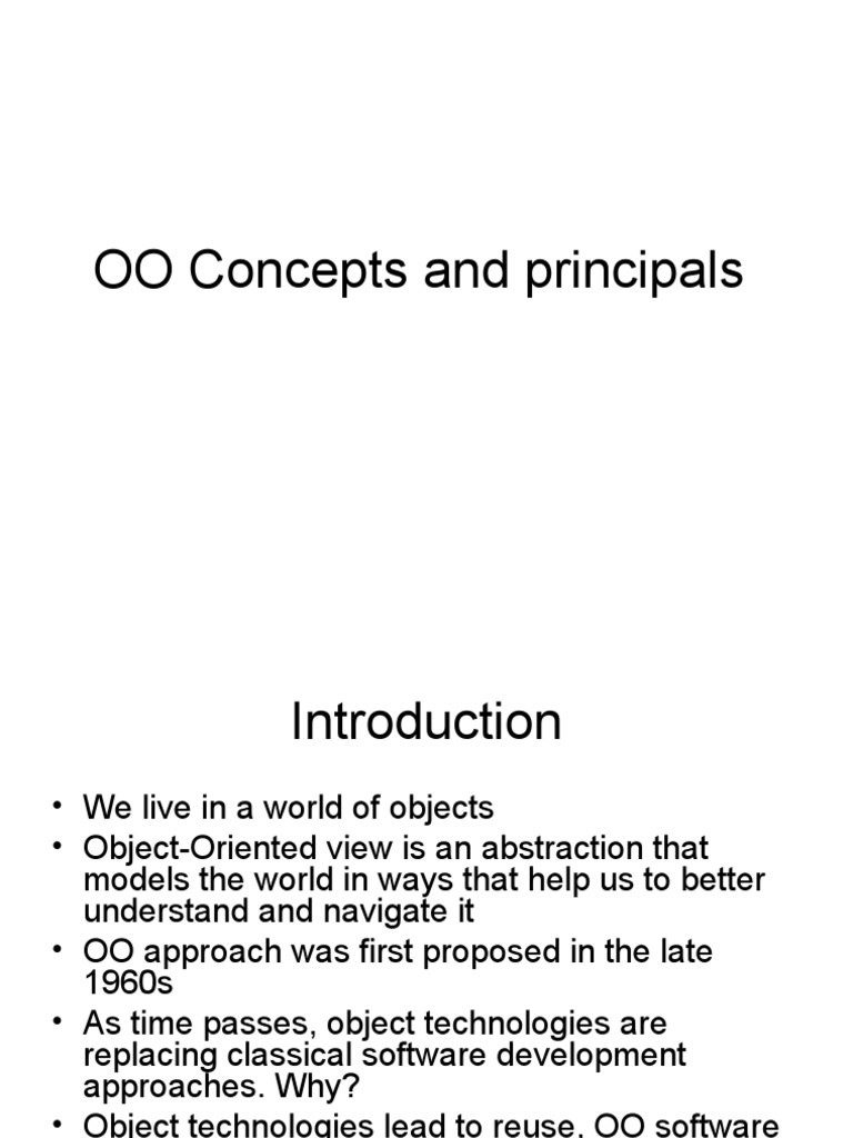 Understanding Object-Oriented Concepts | PDF | Class (Computer ...