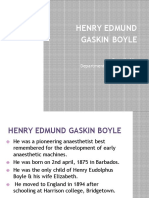 Henry Edmund Gaskin Boyle: Compiled by Department of Anaesthesia, DR - Psims & RF
