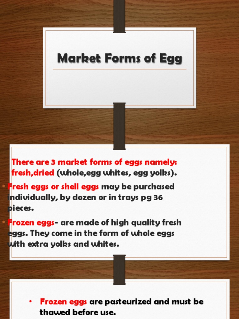 Market Forms of Egg Egg As Food Foodborne Illness