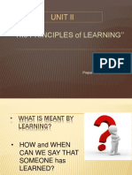 Unit Ii: ' The Principles of Learning''