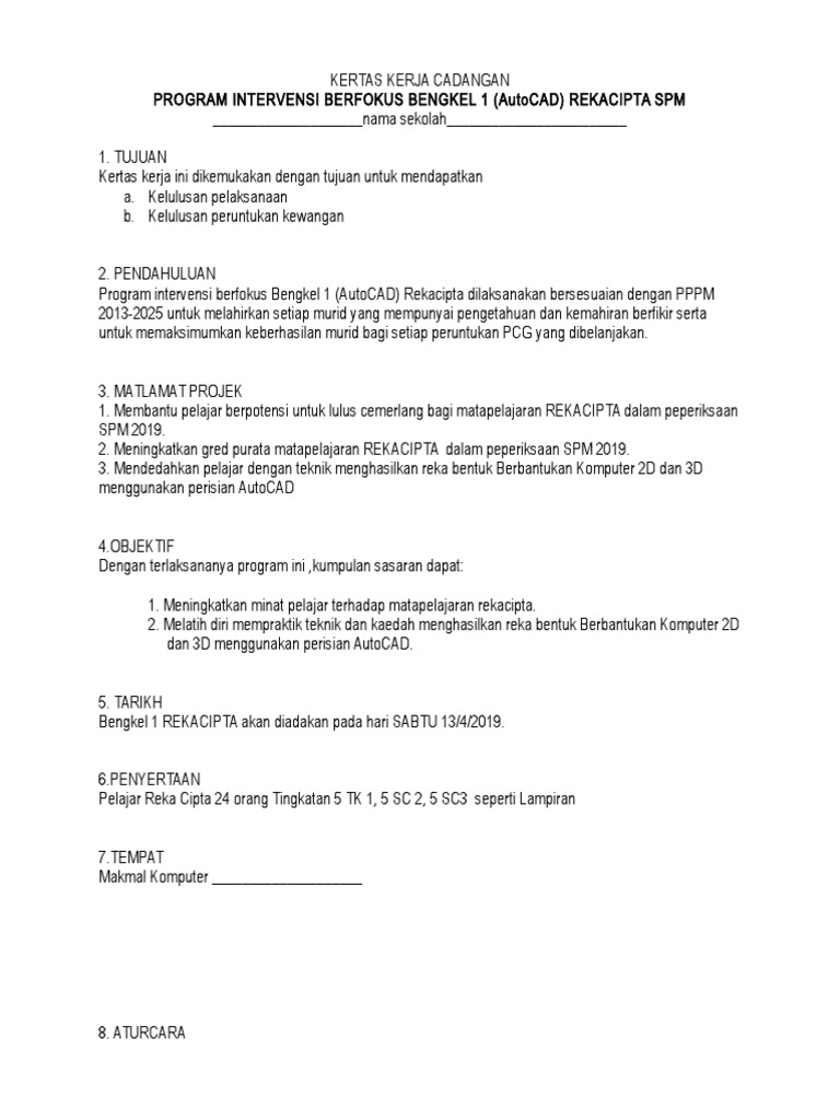 Bengkel AutoCAD Reka Cipta 2025 | PDF
