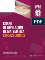 Cuaderno de Nivelación. Matemática CURSOS CORTOS 2019 PDF