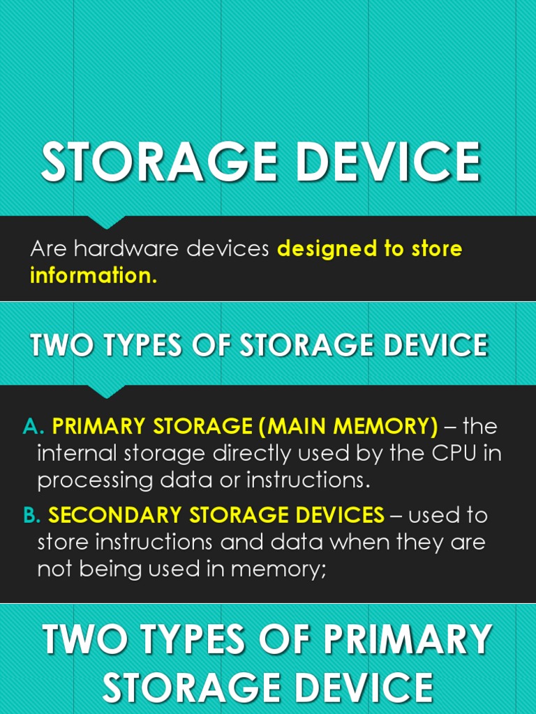 An InDepth Guide to Primary and Secondary Storage Devices PDF