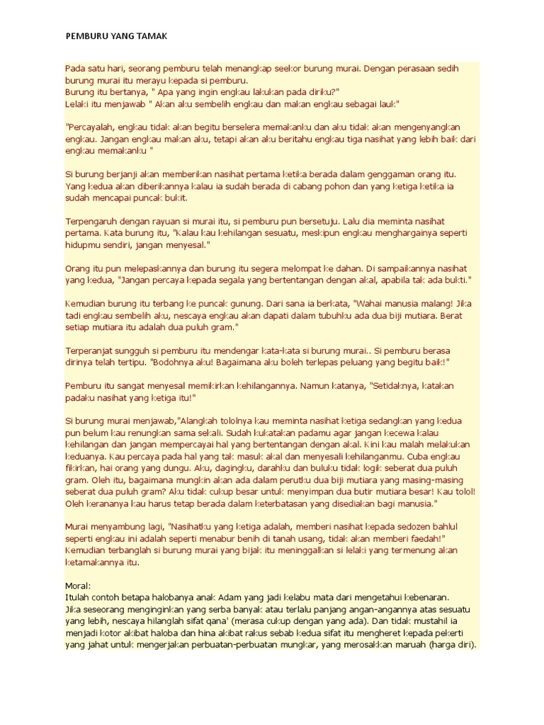 Pemburu Yang Tamak Pdf