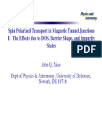 Spin Polarized Transport in Magnetic Tunnel Junctions I: The Effects Due To DOS, Barrier Shape, and Impurity States-MagneticN Lecture 1