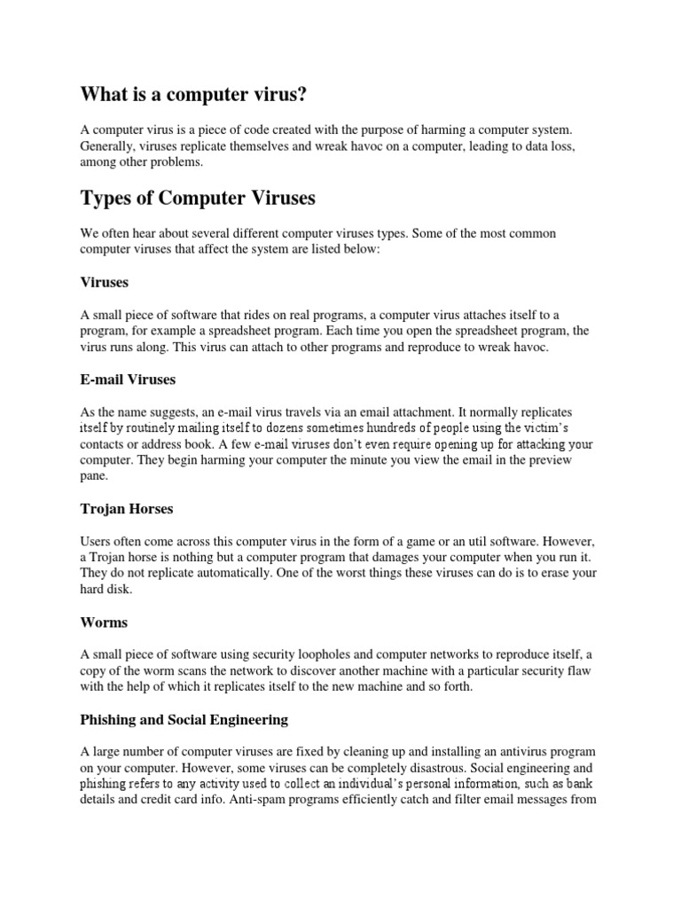 What Is A Computer Virus?: Viruses | PDF | Computer Virus | Phishing