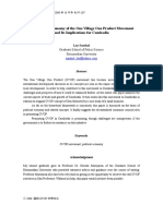 The Political Economy of The One Village One Product Movement and Its Implications For Cambodia