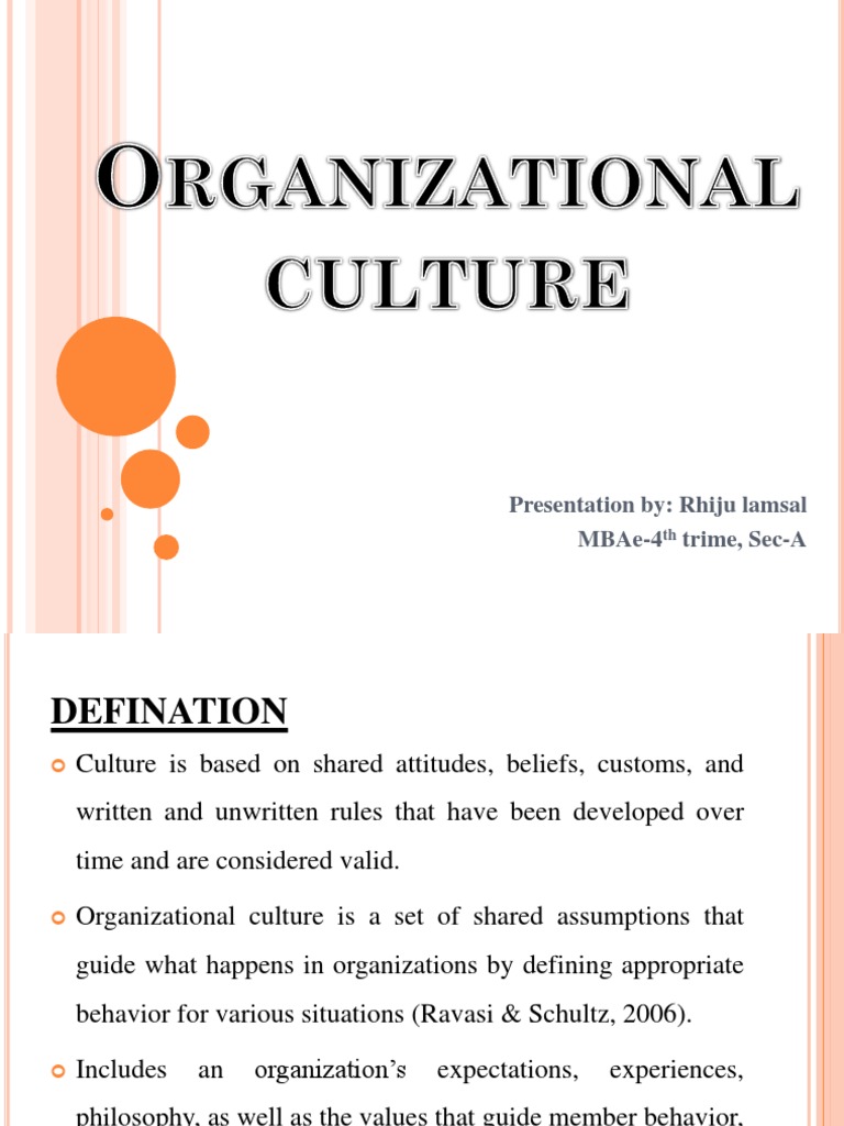 Understanding Organizational Culture | PDF | Organizational Culture ...