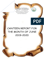 Canteen Report For The Month of June 2019-2020