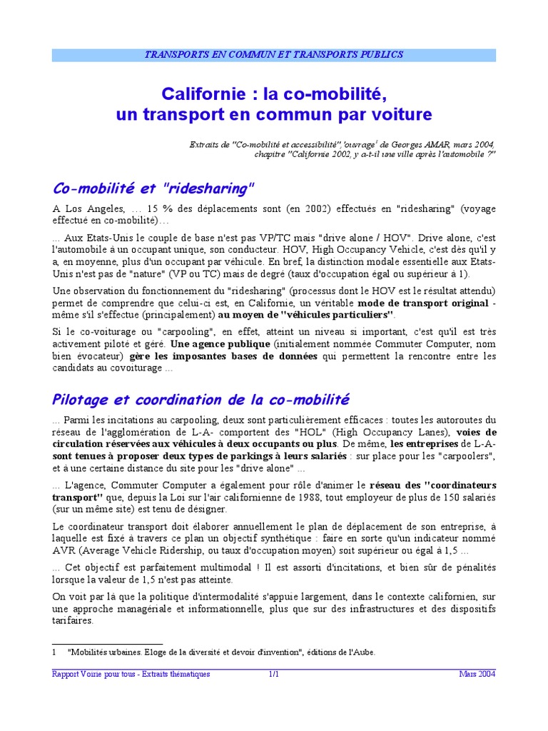 Co Mobilité Californie - 