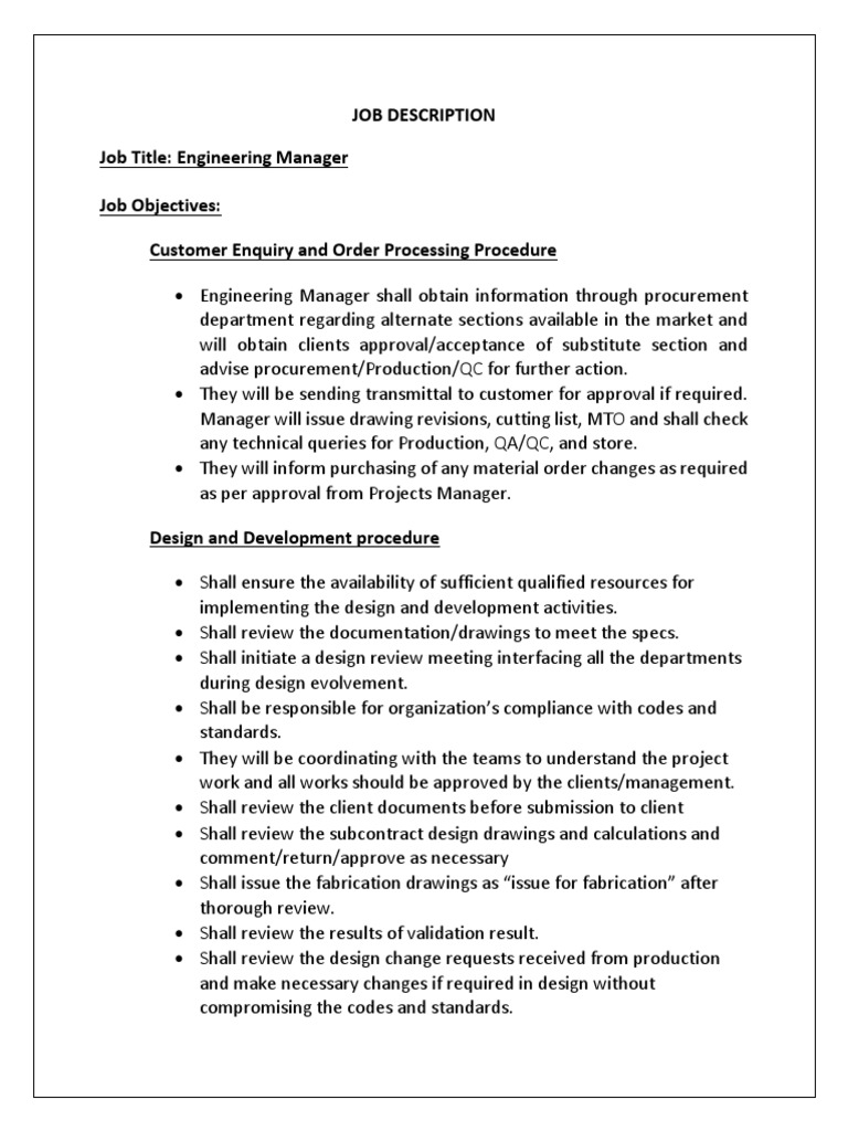 Engineering Manager Role Overview | PDF