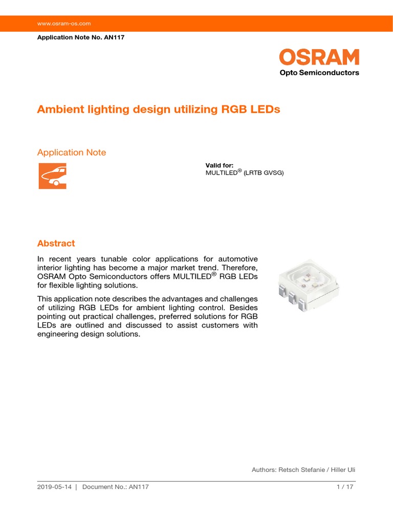 Ambient Lighting Design Utilizing RGB LEDs | PDF | Light Emitting Diode ...