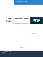 (Name of Product) Usability Test Script