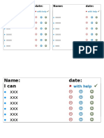 I Can Self Assessment Template