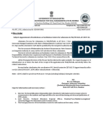 No - FC - UG - Admission/211/2019/1892: O Ffice Order