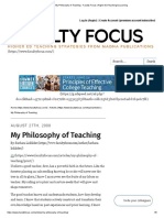 My Philosophy of Teaching - Faculty Focus - Higher Ed Teaching & Learning