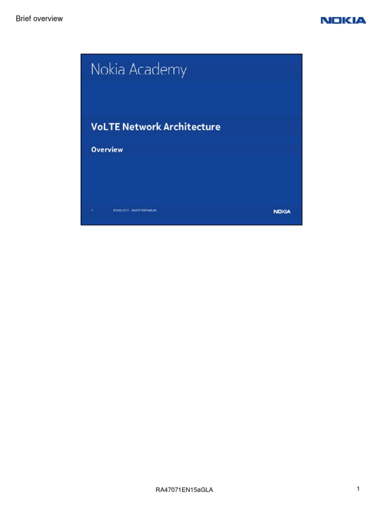 01 RA47071EN15aGLA0 VoLTE Introduction and Network Overview | PDF | Ip ...