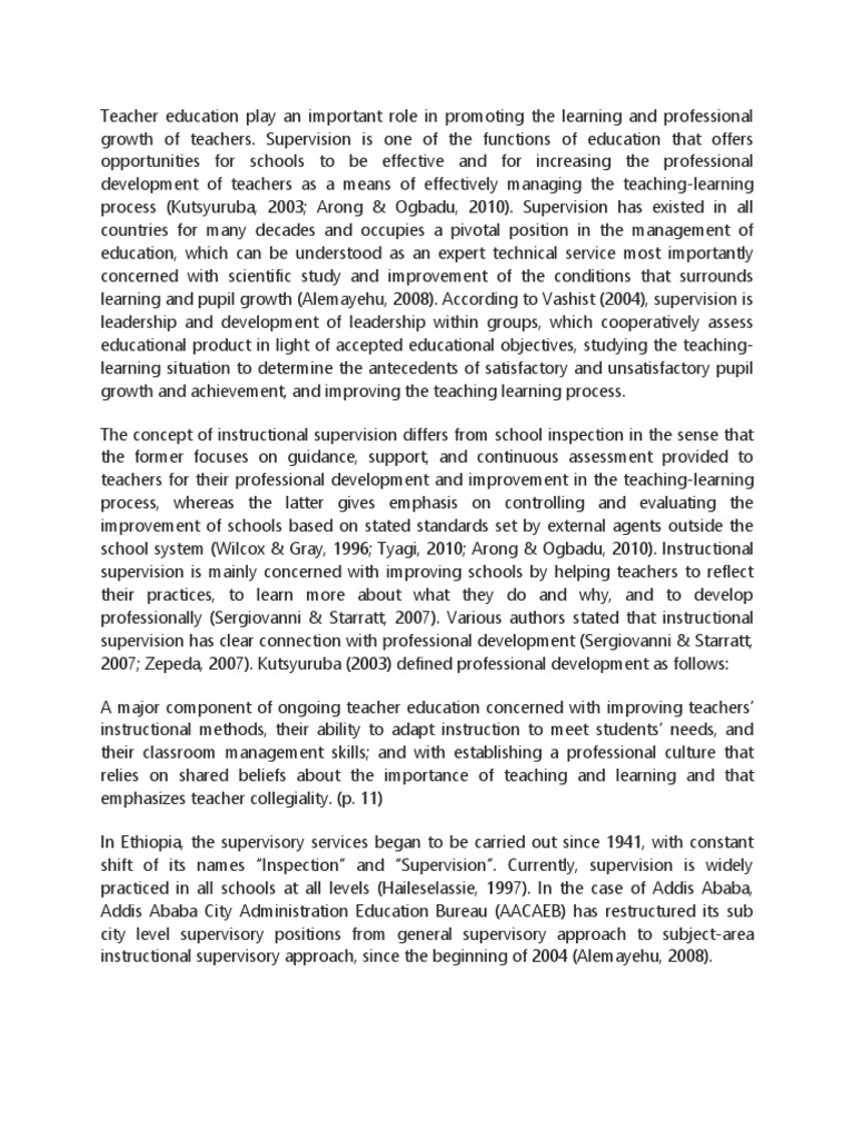 Importance of Instructional Supervision | PDF | Teacher Education ...