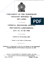 Criminal Procedure (Special Provisions) (Amendment) 54/1980 Sri Lanka