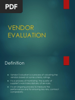 Vendor Evaluation