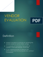 Vendor Evaluation