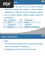 Robot Components: The Robots Can Be Made Out of The Below Mentioned