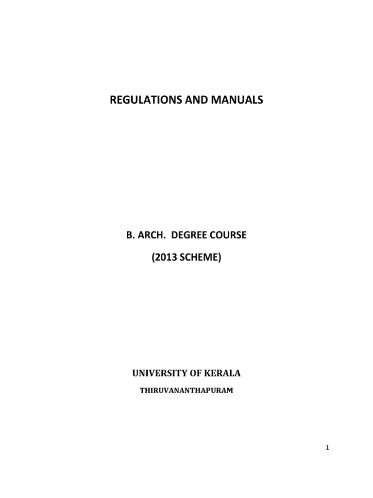 B.Arch Degree Course Regulations 2013 | PDF | Thesis | University And ...