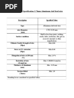 Technical Data Sheet Clad Steel Wire 3.78 MM