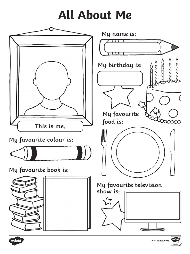 All About Me Coloring Pages
