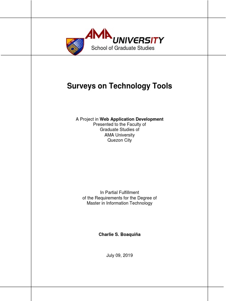 Technology Tools Survey for Web Development | PDF | Java Script | World ...
