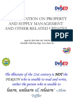 Reorientation On Property and Supply Management