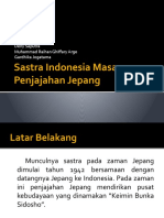 Sastra Indonesia Masa Penjajahan Jepang