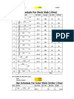 Superstructure Calculation Bar Schedule