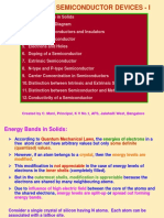 Solids and Semiconductor Devices - I: Energy Bands and Carrier Concepts