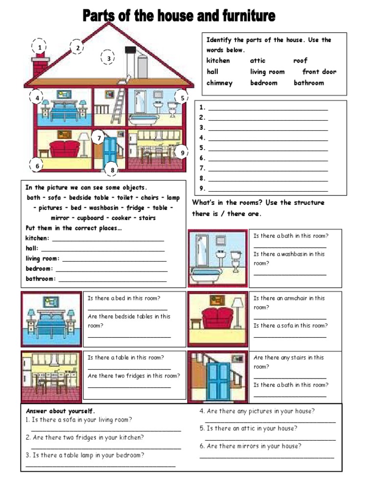 Parts of the House and Furniture Worksheet | PDF | Bedroom | Home