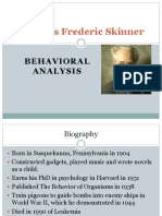 Burrhus Frederic Skinner: Behavioral Analysis