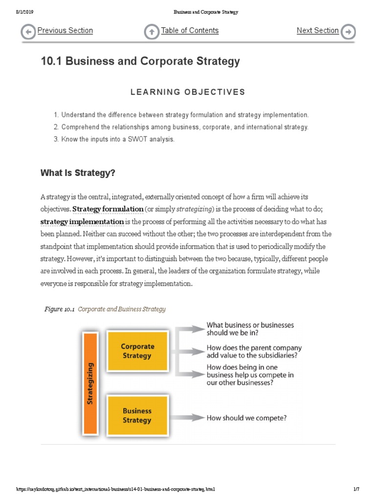 Business vs. Corporate Strategy Explained | PDF | Strategic Management ...